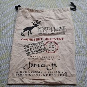 North Pole Canvas Post Office Gift Bag